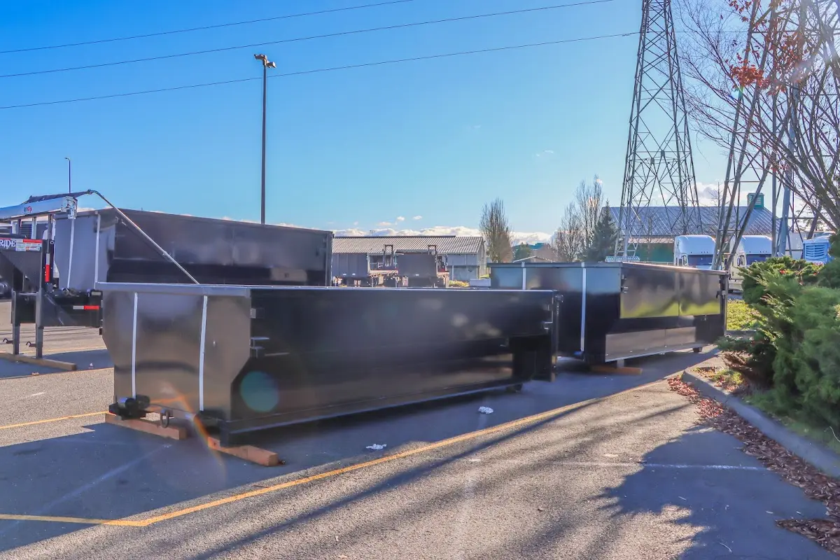 Roll-off dumpster ready for waste disposal at job site for Yard Waste Dumpster Rental in Ave Maria